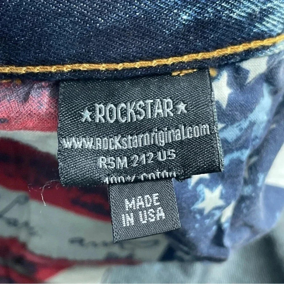 Rockstar Mens Size 42 button fly straight leg jeans 1544 - Picture 8 of 12